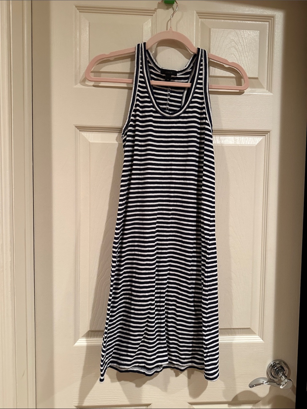 J. Crew Black & White Striped Sleeveless Midi Tank Dress
